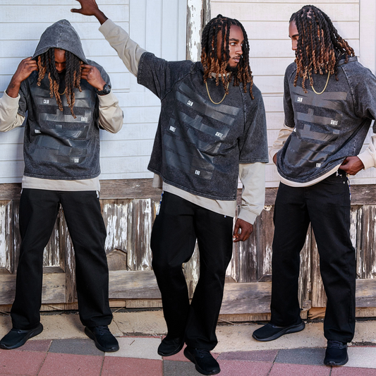 Meek Men's Hooded Wide-Cut Short-Sleeve T-Shirt