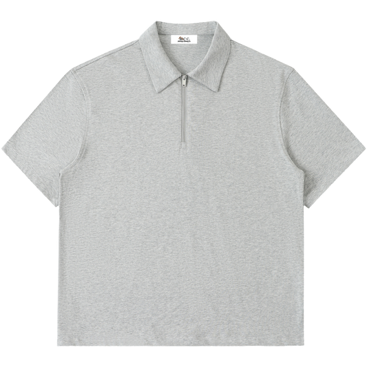 Men's Zipped Short-Sleeve Polo Shirt
