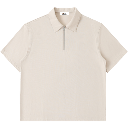 Men's Zipped Short-Sleeve Polo Shirt