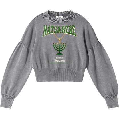 Natsarene Women's Cropped Sweater