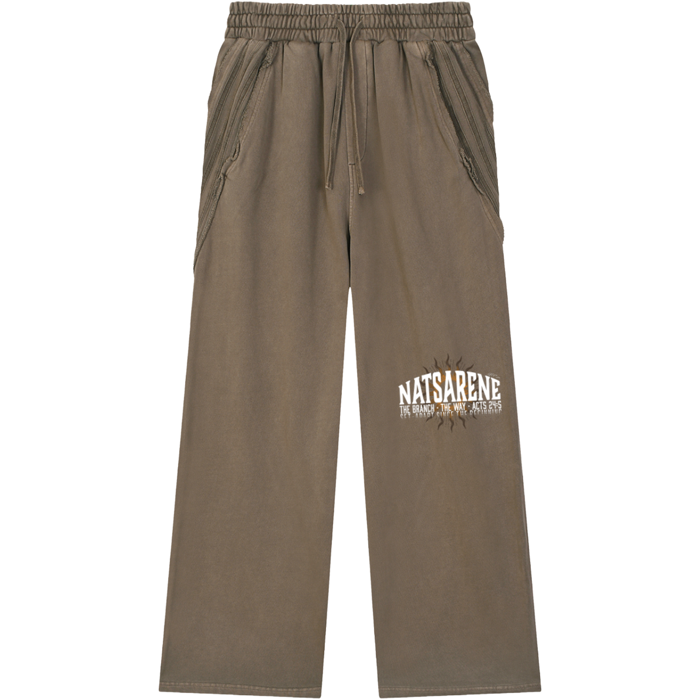 Natsarene Heritage Essential Raw-Edge Sweatpants