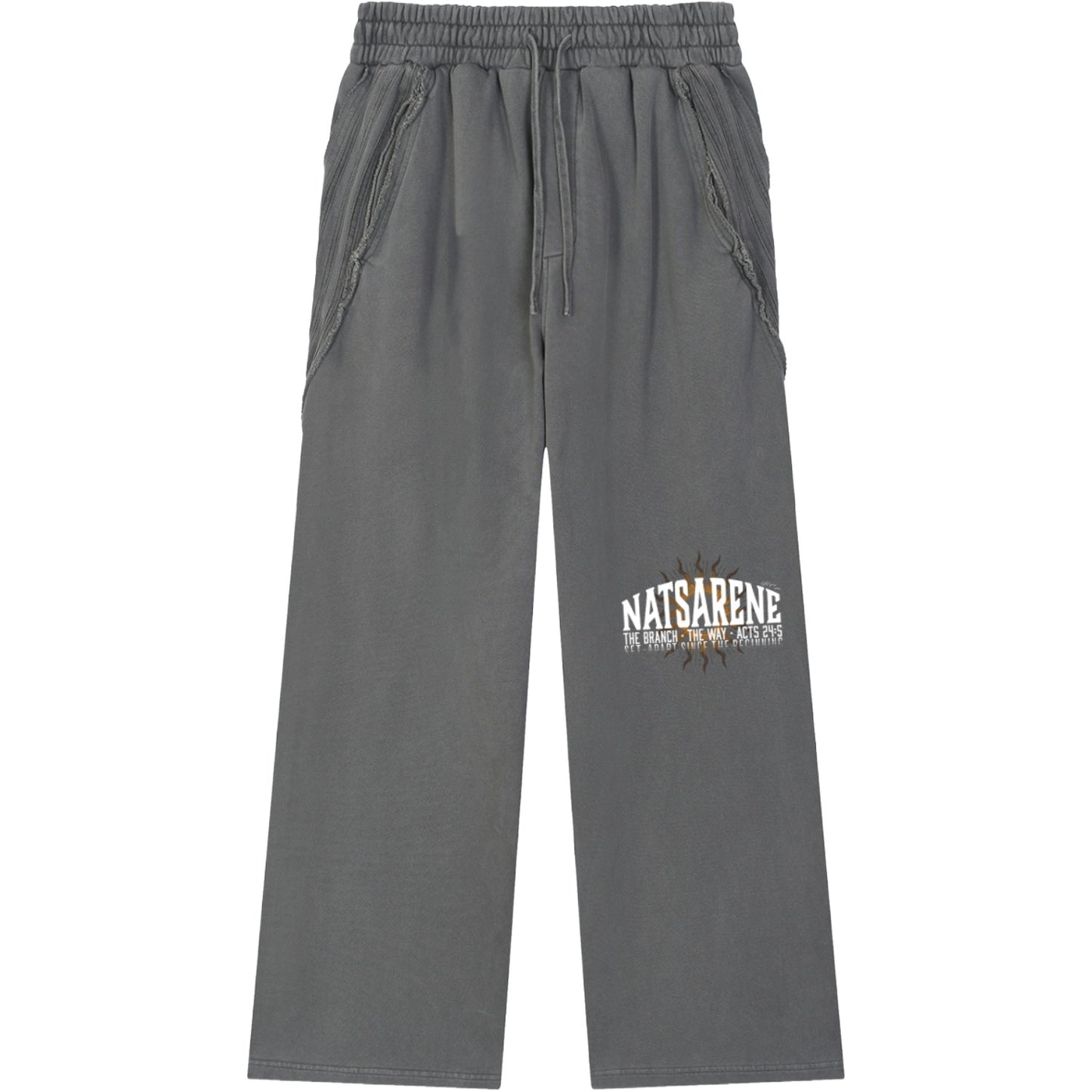 Natsarene Heritage Essential Raw-Edge Sweatpants