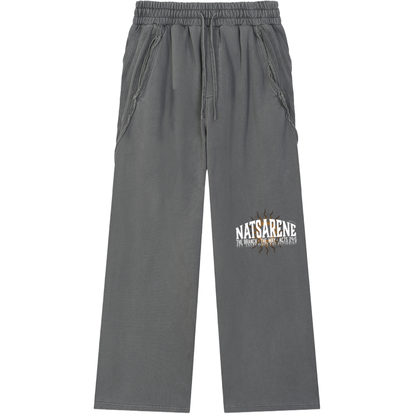 Natsarene Heritage Essential Raw-Edge Sweatpants