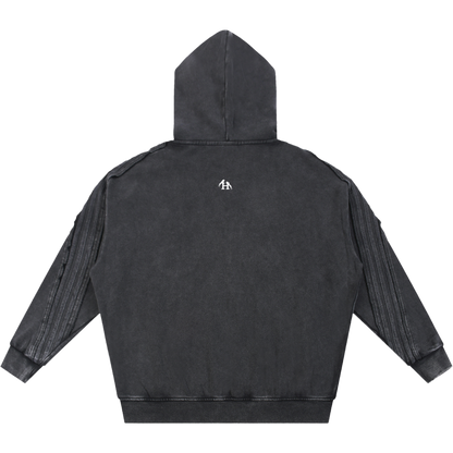 Natsarene Heritage Essential Raw-Edge Zip Hoodie