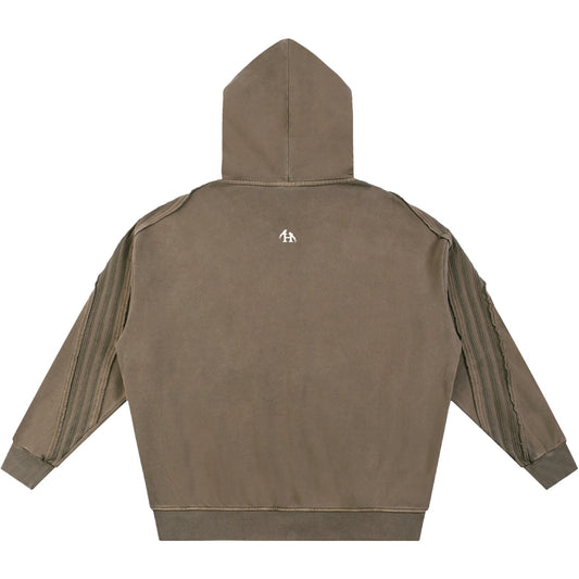Natsarene Heritage Essential Raw-Edge Zip Hoodie