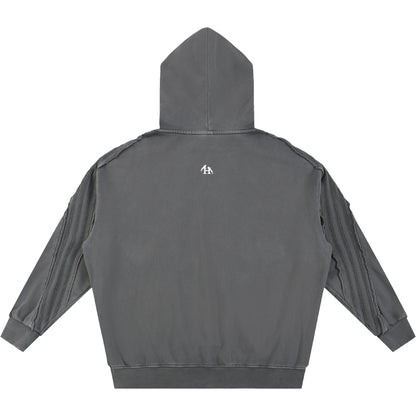 Natsarene Heritage Essential Raw-Edge Zip Hoodie
