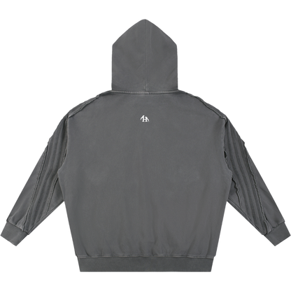 Natsarene Heritage Essential Raw-Edge Zip Hoodie