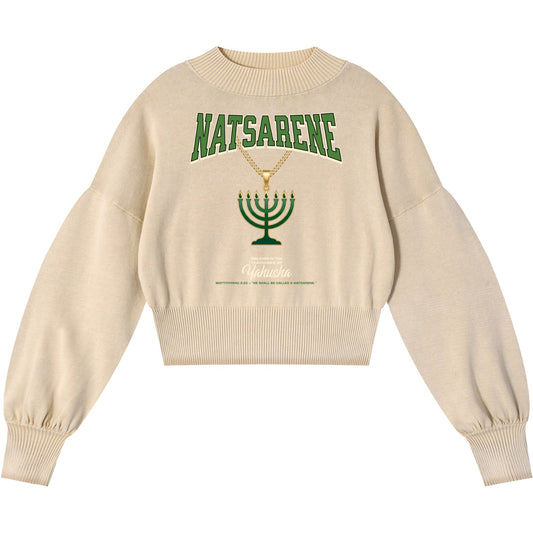 Natsarene Women's Cropped Sweater