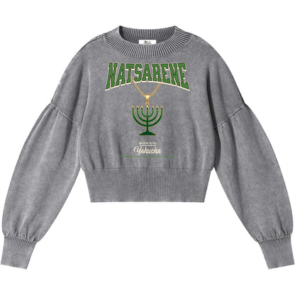 Natsarene Women's Cropped Sweater