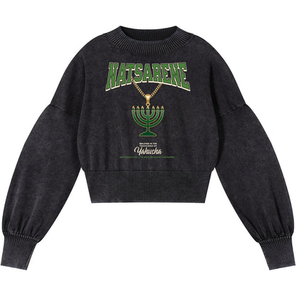 Natsarene Women's Cropped Sweater