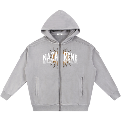 Nazarene Heritage Essential Raw-Edge Zip Hoodie