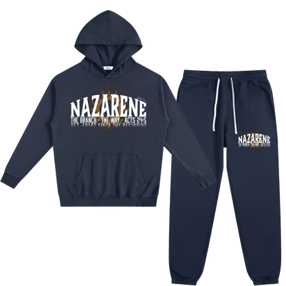Nazarene Men's Navy Blue Sweatsuit Bundle