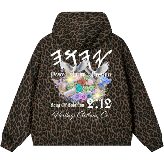 Peace Purity and Presence Paleo Women's Leopard Zip Hoodie
