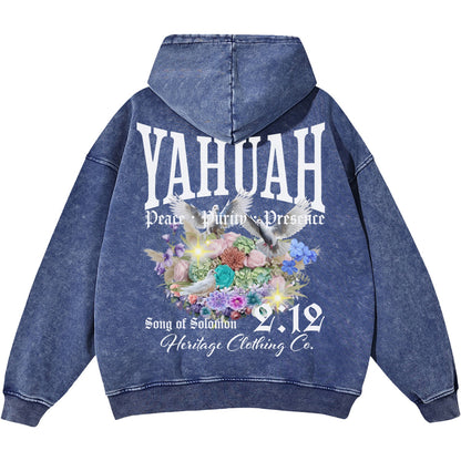 Peace Purity and Presence Women's Snow Washed Hoodie