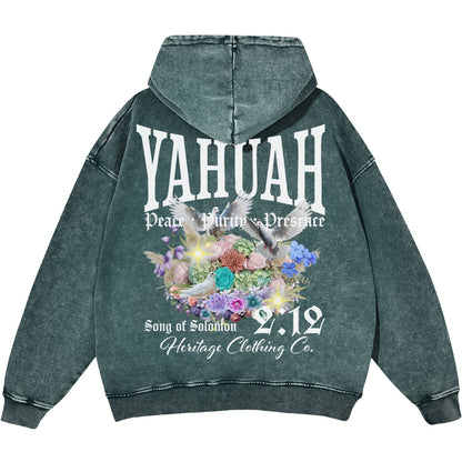 Peace Purity and Presence Women's Snow Washed Hoodie