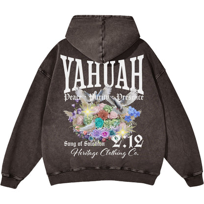 Peace Purity and Presence Women's Snow Washed Hoodie