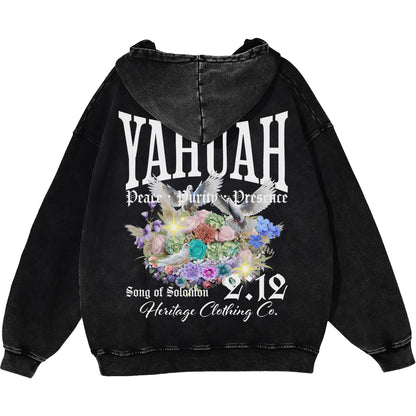 Peace Purity and Presence Women's Snow Washed Hoodie