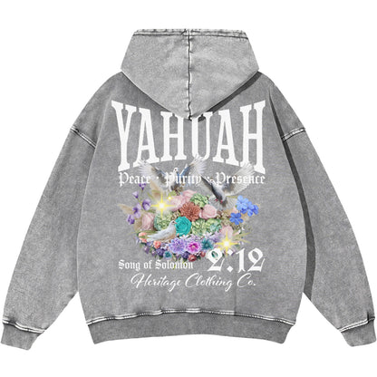 Peace Purity and Presence Women's Snow Washed Hoodie
