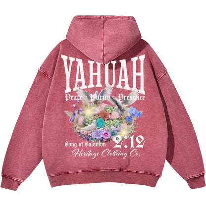 Peace Purity and Presence Women's Snow Washed Hoodie
