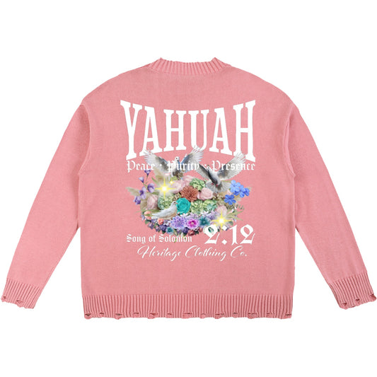 Peace Purity and Presence Women's Vintage Frayed Sweater