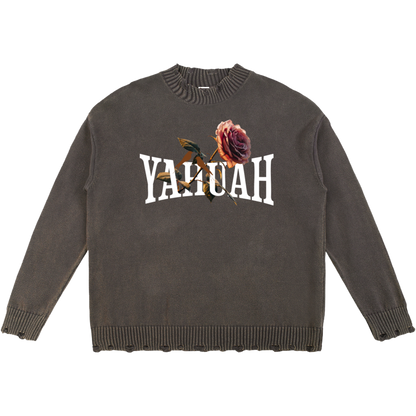 Peace Purity and Presence Women's Vintage Frayed Sweater