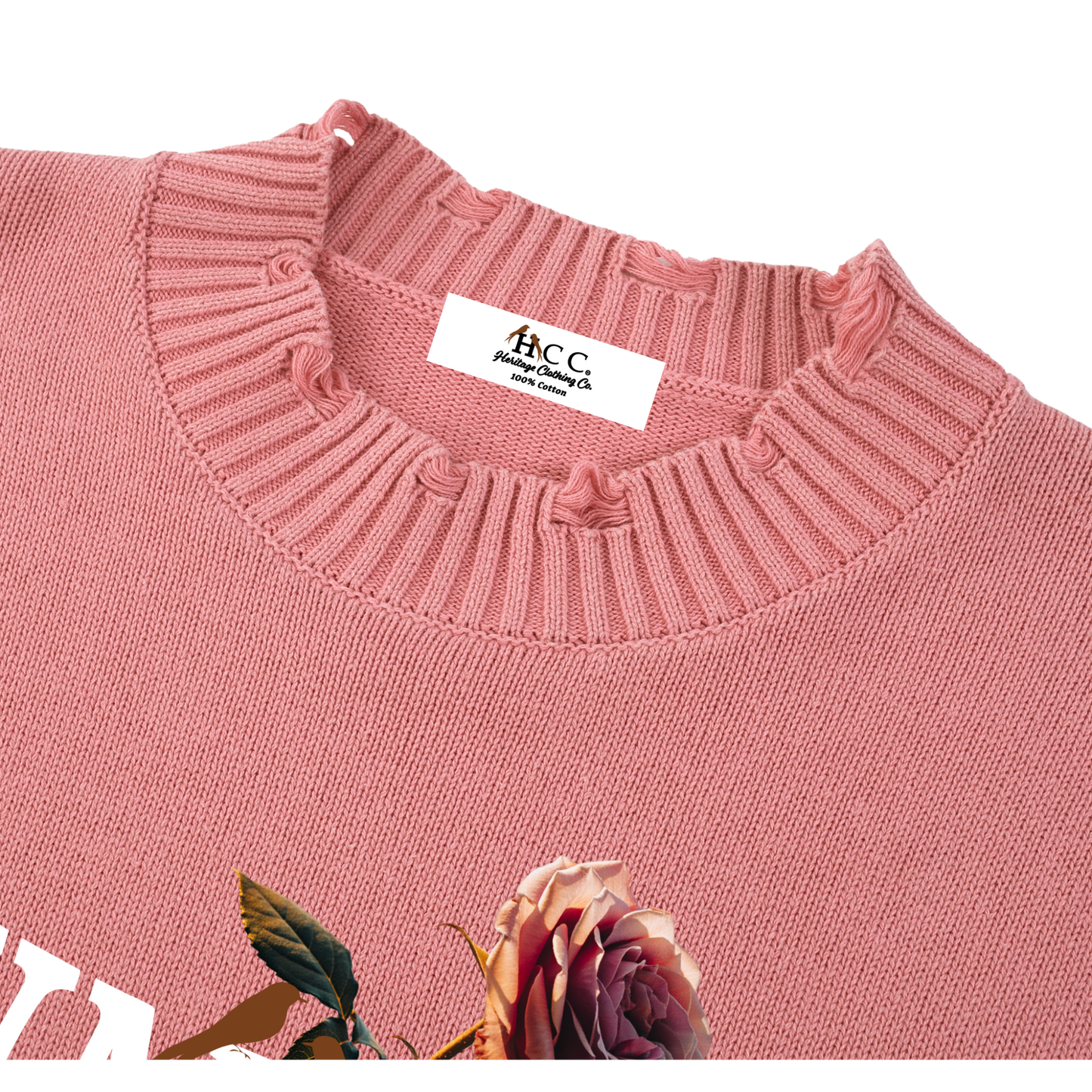 Peace Purity and Presence Women's Vintage Frayed Sweater