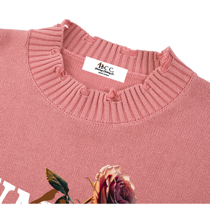 Peace Purity and Presence Women's Vintage Frayed Sweater