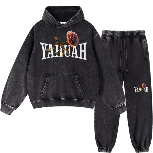 Peace Purity and Presence Women’s Black Vintage Heavyweight Sweatsuit Bundle