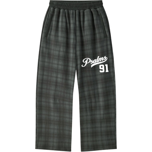 Psalms 91 Plaid Straight Leg Sweatpants