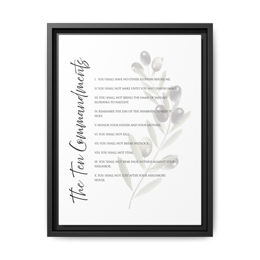 Ten Commandments True Name Framed Canvas