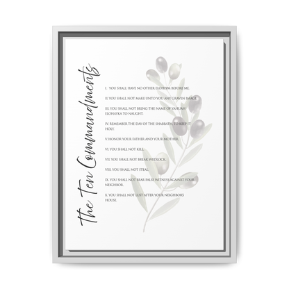 Ten Commandments True Name Framed Canvas