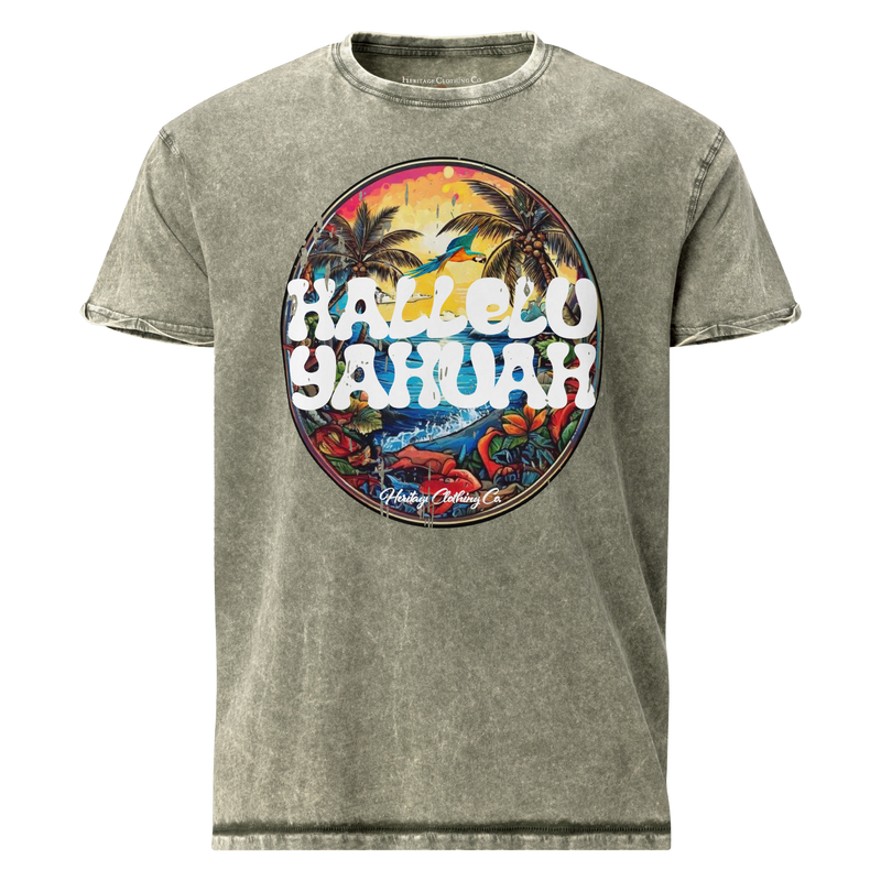 HalleluYahuah Men's Denim Short-Sleeve T-Shirt