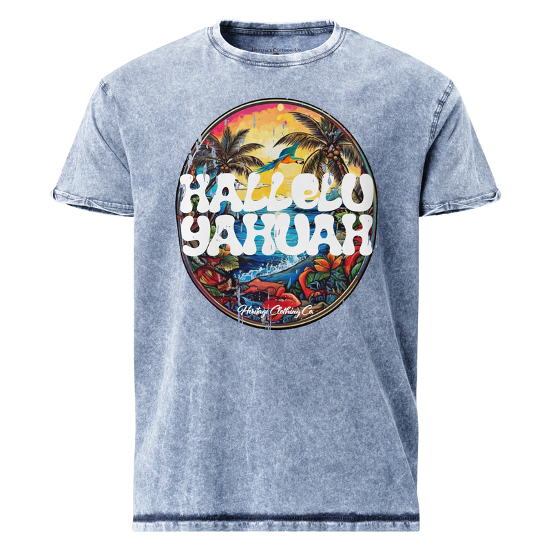 HalleluYahuah Men's Denim Short-Sleeve T-Shirt