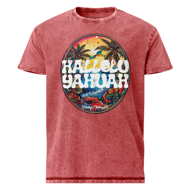 HalleluYahuah Men's Denim Short-Sleeve T-Shirt