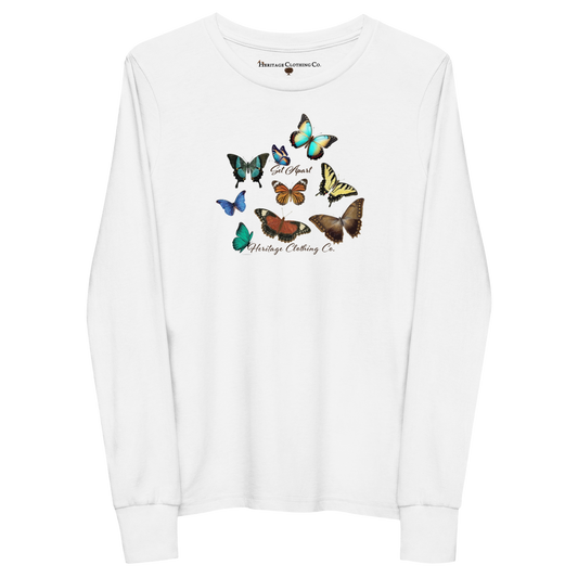 Butterflies Girl's Long-Sleeve T-Shirt