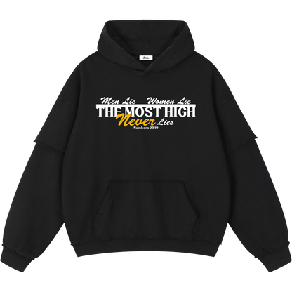 The Most High Never Lies Men's Raw Edge Hoodie