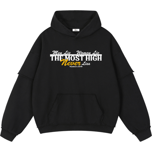 The Most High Never Lies Men's Raw Edge Hoodie