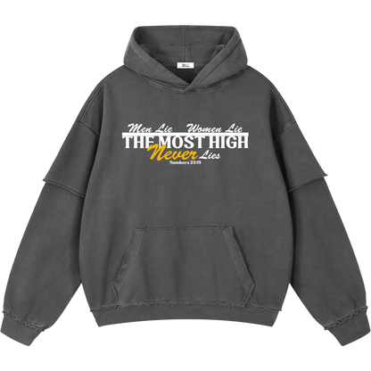 The Most High Never Lies Men's Raw Edge Hoodie