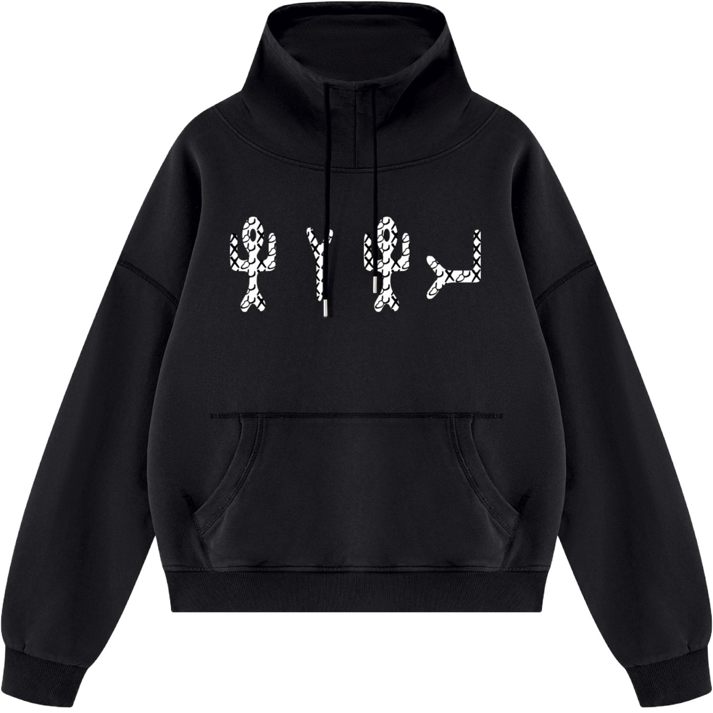 True Name Hebrew Pictograph Cowl Neck Sweatshirt