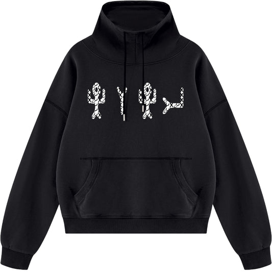 True Name Hebrew Pictograph Cowl Neck Sweatshirt