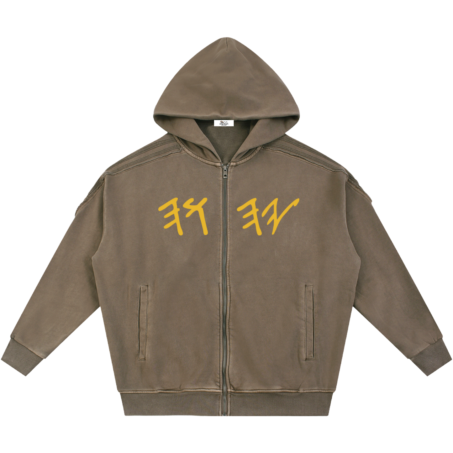 True Name Heritage Essential Raw-Edge Zip Hoodie