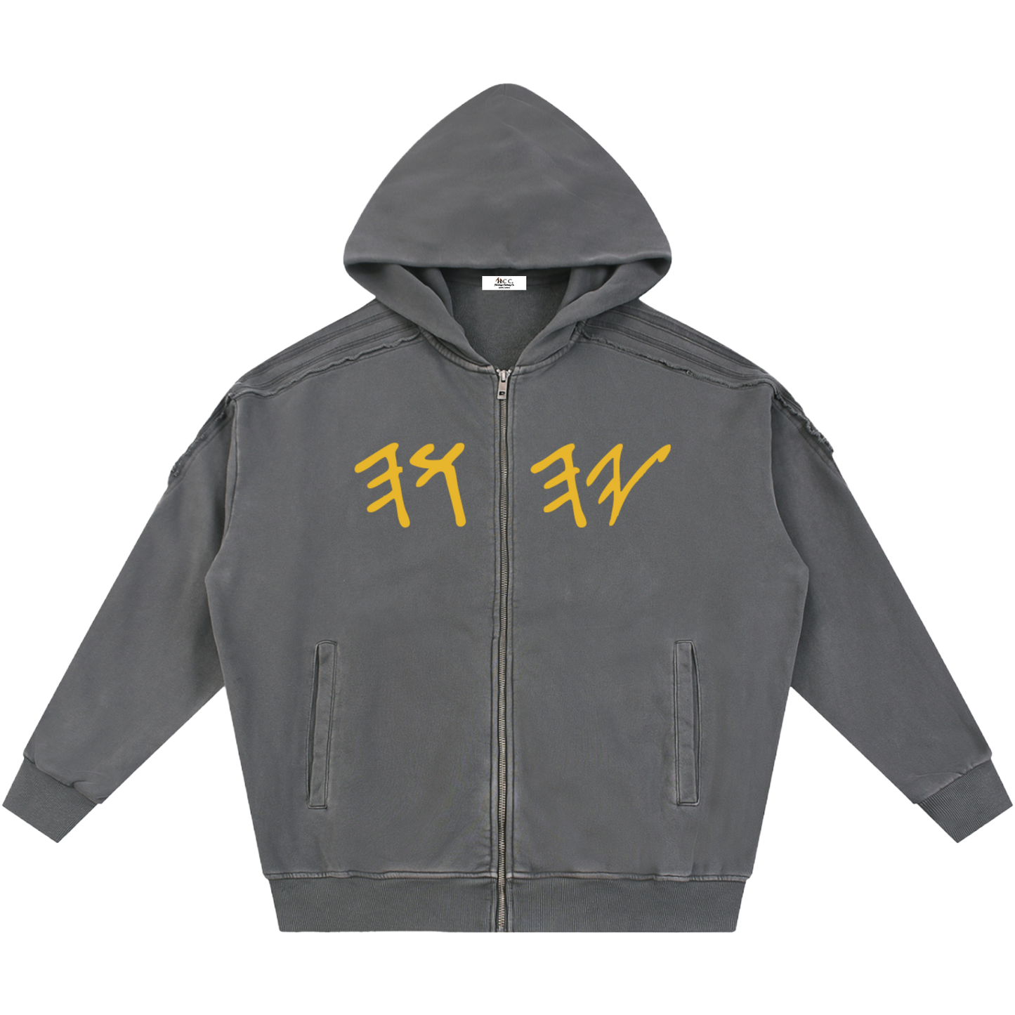 True Name Heritage Essential Raw-Edge Zip Hoodie