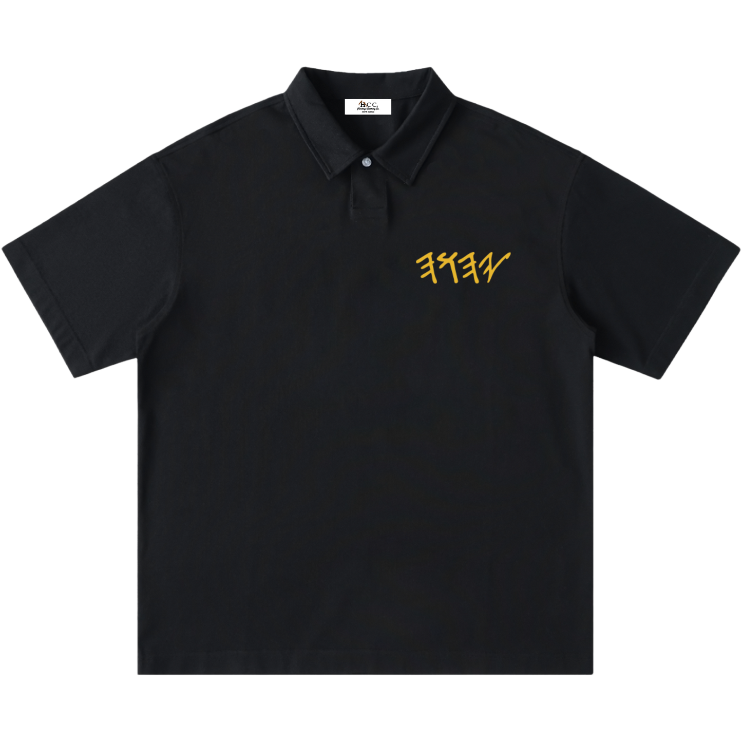 True Name Men's One-Button Short-Sleeve Polo Shirt