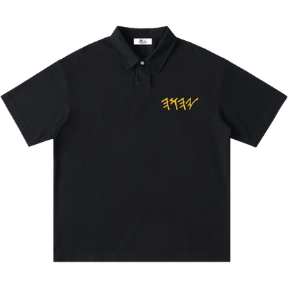 True Name Men's One-Button Short-Sleeve Polo Shirt