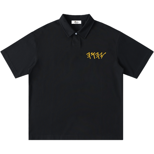 True Name Men's One-Button Short-Sleeve Polo Shirt