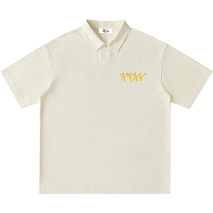 True Name Men's One-Button Short-Sleeve Polo Shirt