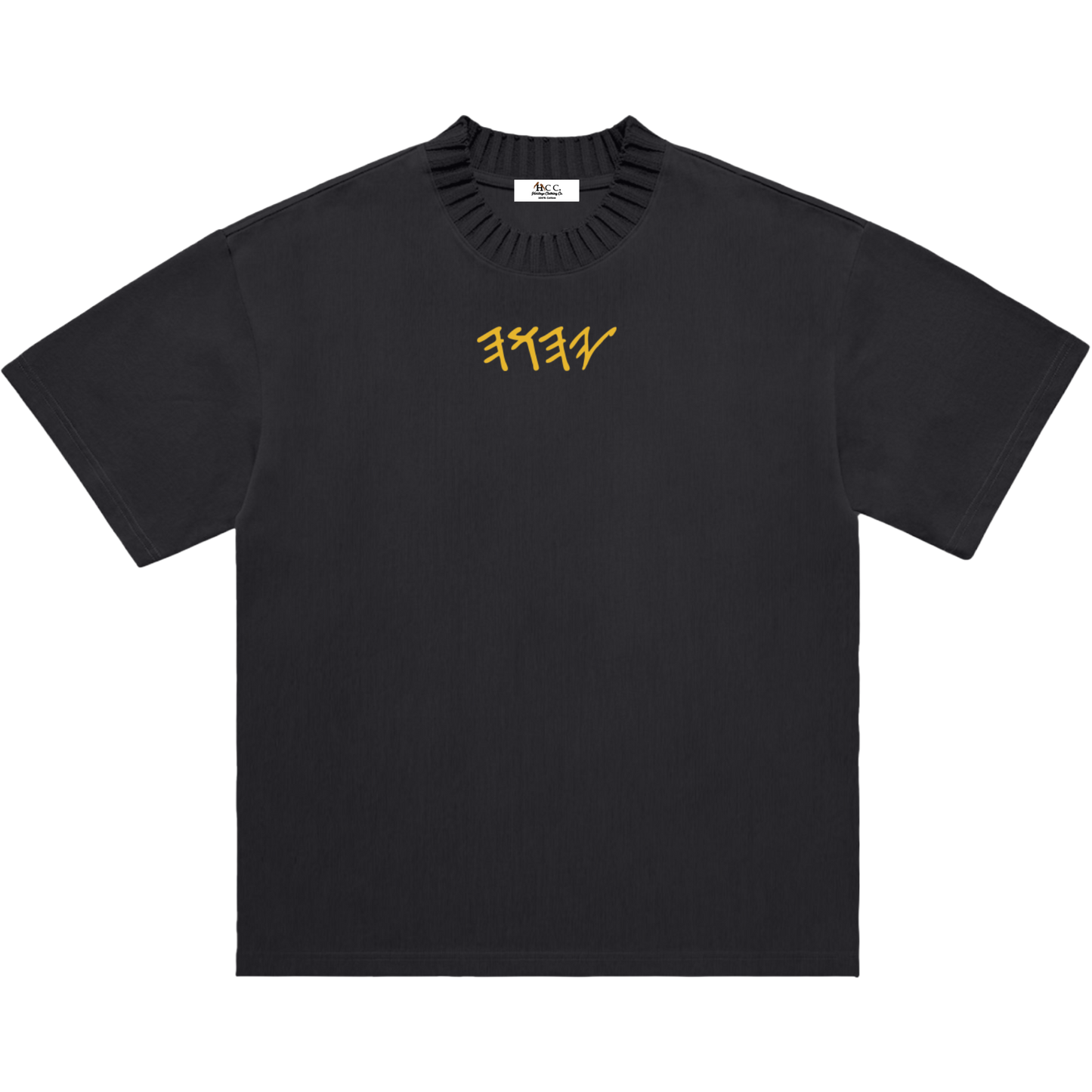 True Name Women's Knitted Neck Short-Sleeve T-Shirt