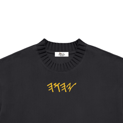 True Name Women's Knitted Neck Short-Sleeve T-Shirt