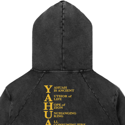 True Name Women's Raw Edge Hooded Pullover