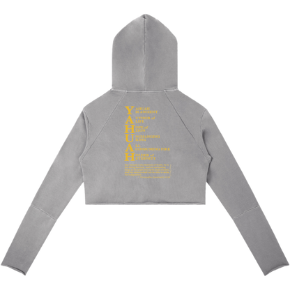 True Name Women's Raw Edge Hooded Pullover